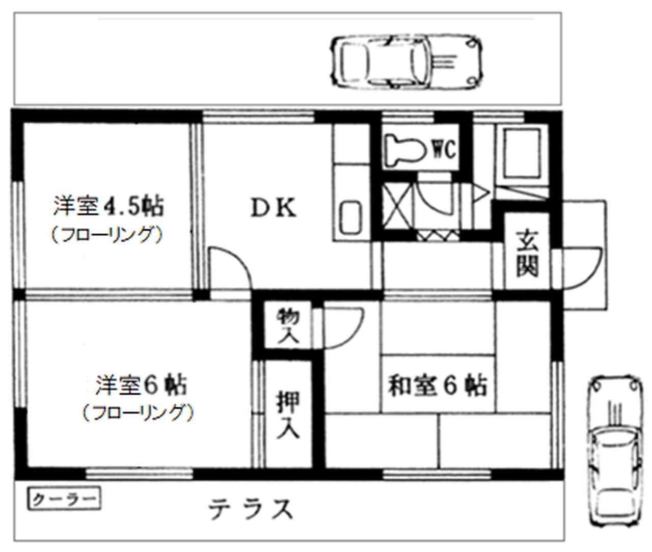 杉沢住宅Ｃ棟（一戸建て：3DK）